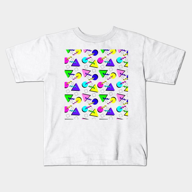 90s Retro Geometric Pattern Kids T-Shirt by lodesignshop